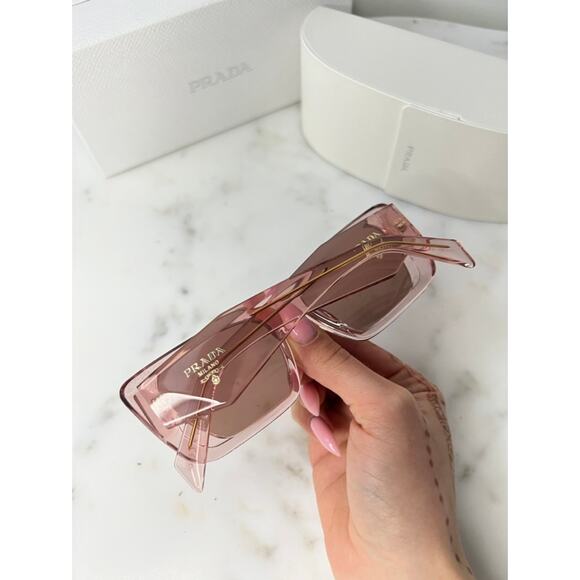 NEW Prada PR08YS Symbole Sunglasses in Peach Pink - Picture 4 of 9